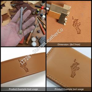 LT728 Tampon cuir motif crâne 8x17mm (5/16 \ "X 2/3 \") pour l'artisanat - Product Image 1