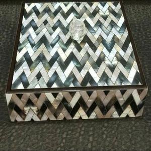 Caja de joyería de diseño moderno, cajas decorativas con forma cuadrada de madera y resina, Color gris, pájaro impreso, utilizado para accesorios de joyería modernos - Product Image 5