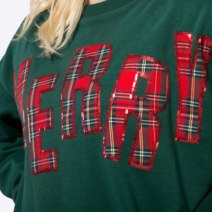 Personnalisé Noël Joyeux Femmes Mode Pull Décontracté Manches Longues Sweat Brodé Top Blouse - Product Image 3