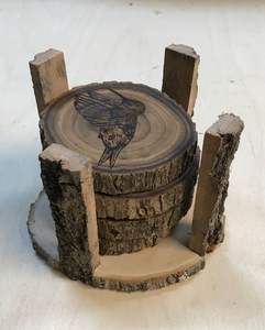 Posavasos de madera grabados con patrón de modelo de venta de exportación, posavasos de resina de La India para el hogar, cocina, hoteles, regalos de uso - Product Image 2