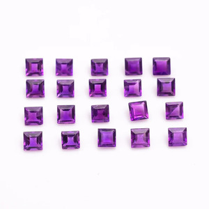 Amatista púrpura Piedra facetada Forma cuadrada Amatista Fabricación de joyas Suministro a granel Gemas de corte de amatista - Product Image 4