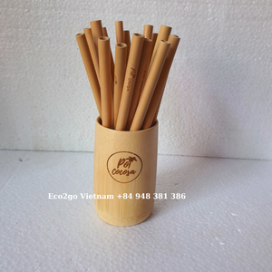 Pailles en bambou biodégradables et pailles en bambou pailles en fibre de bambou réutilisables avec des prix bon marché graver le logo laser d'Eco2go - Product Image 3
