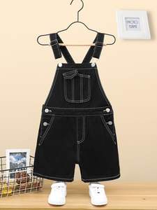 Denim High Quality women shorts Dungaree Light Wash Distressed Vintage Shorts Effortless Style Bib <b>Overall</b> Button Printed Trendy - Product Image 6