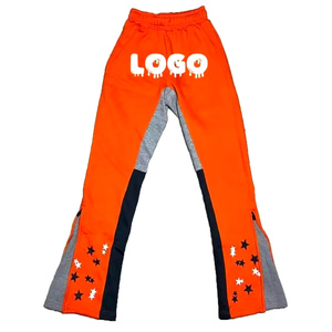 Custom Mens Flair Sweatpants Jogging Fleece Blanks 100% Cotton Puff Printing Casual <b>Vintage</b> Man Track Flared Jogger Pants - Product Image 5