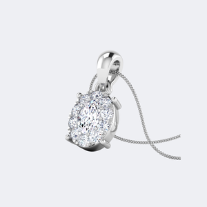 Collar con Colgante Solitario de Diamante Ovalado de 0.50CTW, Oro de 14k, Cultivado en Laboratorio, Color D, VVS, Engaste de Garras, Joyería Minimalista para Mujer - Product Image 5