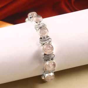 <b>Rose</b> <b>Quartz</b> <b>Bracelet</b> Handmade 925 Sterling Silver Minimalist Jewelry For Women Gift Wholesale Supplier - Product Image 2