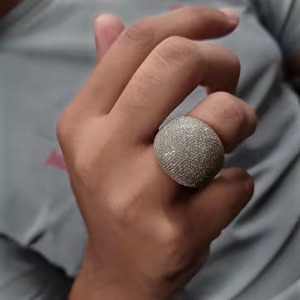 Anillo de cúpula Micro Pave de Plata de Ley 925, anillo de compromiso de diamante Moissanite Original de lujo para su fiesta, uso diario fino - Product Image 4