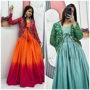 Vert Pakistanais Designer Traditionnel 3 Pièces Ensemble Shimmer Silk Wedding Gown Choli Shrug Beautiful Festival Prêt à porter pour les fêtes - Product Image 6