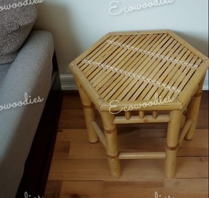 เก้าอี้ทรงสูงทำจากไม้ไผ่ธรรมชาติทรงหกเหลี่ยมเฟอร์นิเจอร์ห้องนั่งเล่นบ้านล่าสุด - Product Image 3