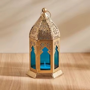 Farol de Vela Marroquí de Metal Negro para Decoración de Ramadán y Eid, para Uso en Festivales, Farol de Vela de Mesa - Product Image 3