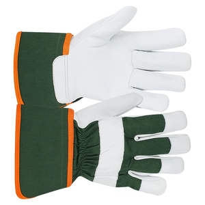 Customized Brown Grain Cow Leather Keystone <b>Thumb</b> Rigger Leather Driver Gloves Working Gloves Floral Garden Gloves - Product Image 2