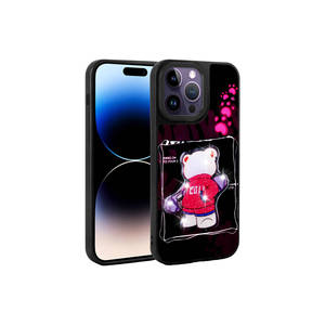 เคสซิลิโคนลายนูนสีชมพูสำหรับ iPhone 14 PRO MAX เคสโทรศัพท์มือถือเรืองแสง - Product Image 2