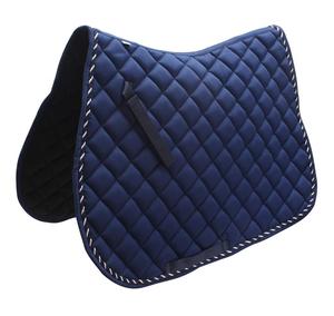 Tapis de selle de cheval anglais bleu de qualité supérieure de concepteur Polyester/coton tissu de forage Polycoton anglais équitation équestre - Product Image 1