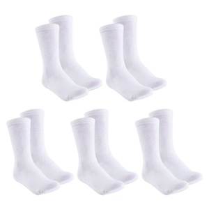 Lot de 20 chaussettes longues respirantes en coton pur pour hommes, couleur unie, décontractées, pour le bureau, les affaires, taille plus avec logo en bas - Product Image 1