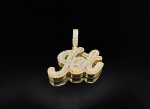 Pendentif personnalisé avec nom en CZ glacé, style hip-hop, alliage plaqué argent, diamant - Product Image 3