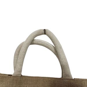 Bolso de compras de yute reutilizable plegable natural reciclado ecológico impreso con logotipo personalizado - Product Image 4