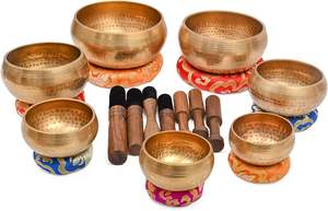 Bol chantant tibétain de bonne qualité Design merveilleux forme ronde bol chantant de méditation de guérison sonore - Product Image 4