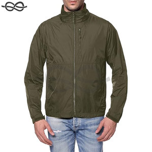 Veste coupe-vent légère compressible pour hommes coupe-vent anti-poussière activités de plein air voyage col en tissu à capuche usage quotidien - Product Image 1