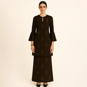 Modesto de talla grande Abaya vestido colección de boda hecho a mano Georgette tela hasta el suelo transpirable ligero antiestático sólido - Product Image 1