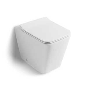 Riga <b>Floor</b>-Mounted Rimless Ceramic Toilet Seat <b>Cover</b> Premium Quality Product - Product Image 1