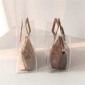 Innovador bolso de mano transparente de PVC con cierre abierto Estilo vintage Bolso transparente para mujer Logotipo impreso Forro de tela Compras - Product Image 5