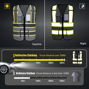 Chaleco DE SEGURIDAD reflectante de alta visibilidad personalizado, ropa de trabajo de malla transpirable con logotipo de construcción, chaleco de alta visibilidad para hombres - Product Image 6