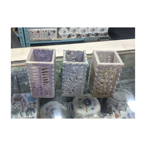 Portalápices tallado a mano de esteatita de alta calidad, Color Natural, tamaño de 5 pulgadas para uso en el escritorio de la Mesa de oficina en casa - Product Image 1