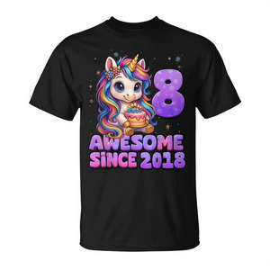 Camiseta Unicornio 2018 para niñas de 8 años, impresionante desde el octavo cumpleaños, camiseta promocional impresionante - Product Image 2