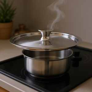 DELIZIOSA LAGOTHERM Polished Chrome 24cm Stainless Steel Pot Lid Lagostina <b>Cookware</b> Part - Product Image 3