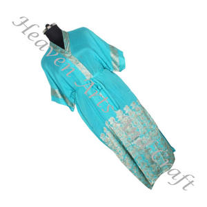 KL005 antiguo Floral seda Vintage Sari Kimono chaqueta de estilo largo caliente aspecto encantador estilo bohemio Vintage Sari Kimono Chaqueta larga - Product Image 2