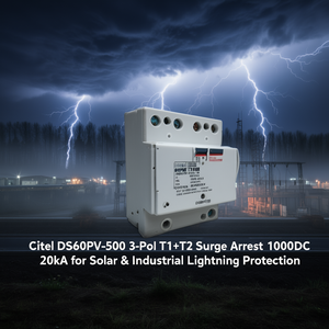 Supresor de Sobretensiones Citel DS60PV-500 Trifásico T1+T2 1000VDC 20kA para Protección contra Rayos Solar e Industrial - Product Image 2