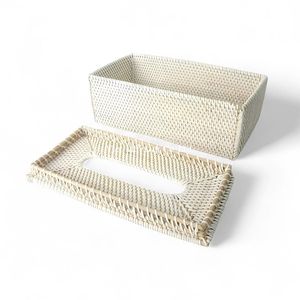 Natural Fiber Handmade Bohemian Style Rattan Tissue Box Made in Vietnam <b>for</b> <b>Bathroom</b> Bedroom and Living Area Use - Product Image 2