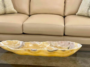 Cuisine moderne Bols à usage hôtelier Forme libre irrégulière avec bord brut Surface polie Marbre onyx à faible coût du Pakistan - Product Image 3