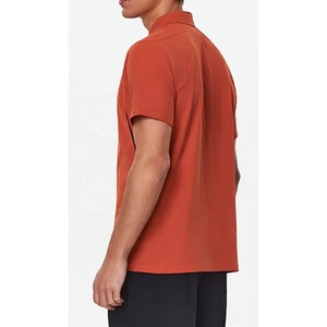 Stretch Fabric Muscle Fit <b>Athletic</b> T Shirts with Collar Custom Logo Print Quick Dry Performance Golf Apparel Low MOQ Sports Polo - Product Image 4