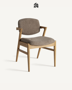 Silla de Comedor Aurellina de Madera de Teca Premium, Muebles de Comedor de Madera Sólida, Muebles para el Hogar de Diseño Moderno de Mediados de Siglo, Hechos a Mano y de Lujo - Product Image 1