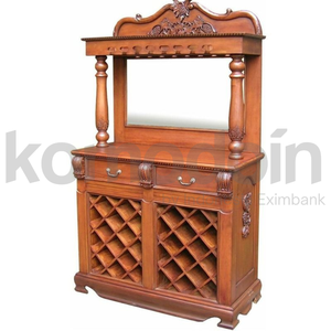 Elegante Mueble Moderno de Madera de Teca Antigua para Botellas de Vino y Revistas, Panel de Roble Macizo, Plegable, Muebles para el Hogar, Indonesia, Komodoin - Product Image 1