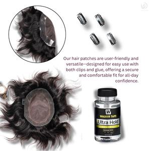 9x6 para BMW Border Hair Patch/Toupee para hombres Diseño básico de monofilamento con técnica de PU con cabello Remy indio - Product Image 4