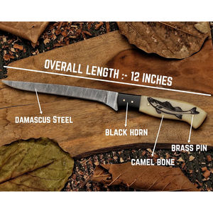 Couteau à filet en acier inoxydable à lame tranchante, manche en bois, pour fileter le poisson, trancher, tailler, traiter, lame flexible, passe au lave-vaisselle - Product Image 4