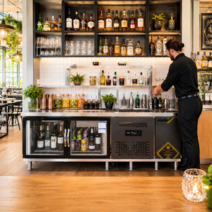 Venta Directa de Fábrica, Barra de Bar Portátil de Acero Inoxidable, Estación de Cócteles Móvil Negra de 220v para Uso en Hoteles y Restaurantes - Product Image 1