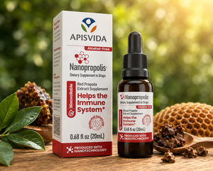 Apisvida Nanopropolis Extrait de Propolis Vert et Rouge Brésilien à Haute Absorption, Complément Alimentaire Nano 20ml avec compte-gouttes - Product Image 3
