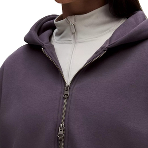 Wholesale Heavyweight Custom Logo Oversized Blank Hoodie Cotton Fleece Pullover <b>Drop</b> Shoulder Costamizable Hoodie for Women - Product Image 5
