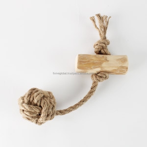 Jouet à mâcher pour chien en bois de café et chanvre, fabriqué au Vietnam, fournisseur OEM ODM, vente en gros, balle en corde pour l'entraînement à la mastication et les soins dentaires - Product Image 1