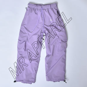 กางเกงลุยหิมะกันน้ำลาเวนเดอร์พร้อมกระเป๋าซิปซับในอบอุ่นและดีไซน์ทรงหลวม - Product Image 1