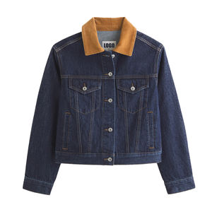 Nouvelle arrivée veste de camionneur en jean pour femmes manteaux et vestes pour femmes tendance classique nouvelle coupe col contrasté boutonné - Product Image 2