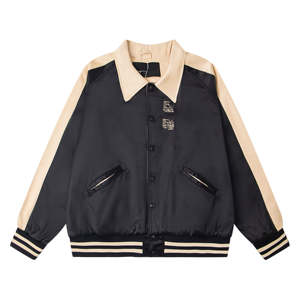 Chaqueta Bomber Informal Holgada con Letras, de Lona, con Cierre, para Hombre, Ropa de Moda, Estilo Correcto, Estilo ER - Product Image 2