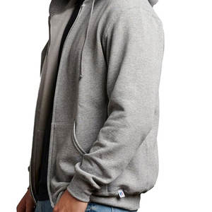 Sweat à capuche en molleton de coton 100% pour hommes et femmes, pull zippé, style technique bouffante, motif imprimé tissé d'automne, taille XS, quantité minimale de commande - Product Image 2