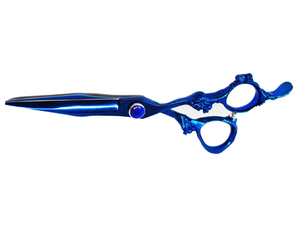 Ciseaux de coupe de cheveux de coiffeur enduits de plasma de couleur bleue Lames tranchantes classiques en acier inoxydable - Product Image 5