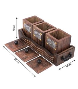 ภาชนะไม้และชุดขาตั้งสำหรับชากาแฟและน้ำตาลโถเครื่องปรุงอาหารและเครื่องเทศสำหรับเสิร์ฟน้ำตาลและกระดาษ - Product Image 5