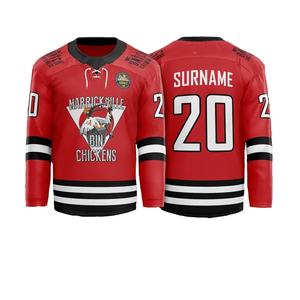 เสื้อเจอร์ซีย์ปักลายทแยงเสื้อฮอกกี้ชุดทีมพิมพ์ลายเสื้อฮอกกี้ - Product Image 4