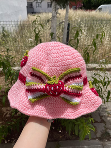 Sombrero de Ganchillo Estilo Europeo Americano Unisex, Protección Solar Diaria para Fiestas al Aire Libre, para Niños y Adultos en Verano - Product Image 4